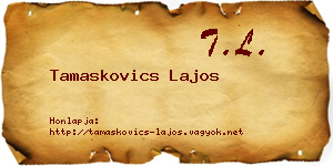 Tamaskovics Lajos névjegykártya